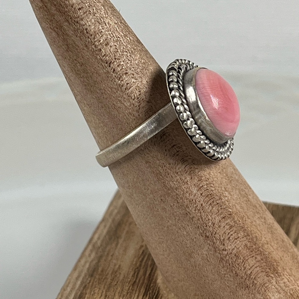 925 Solid Sterling Silver Pink Conch Shell Gemsto… - image 2